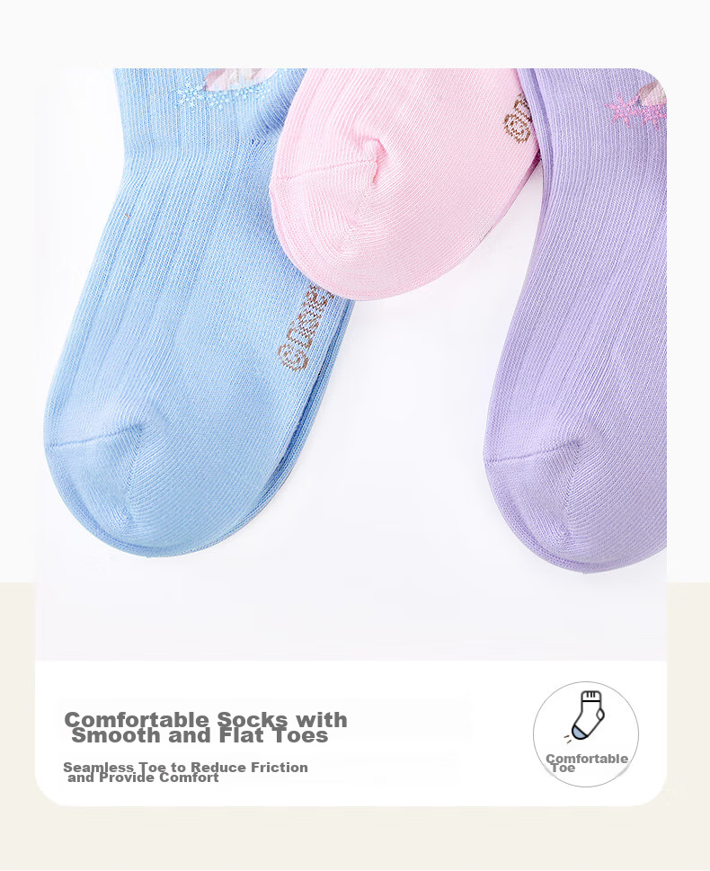 Disney Girls' Socks, Children's Mid-Calf Socks, Frozen Baby Student Autumn Winter Cotton Socks, Class A SP33098, Size 18-20 7