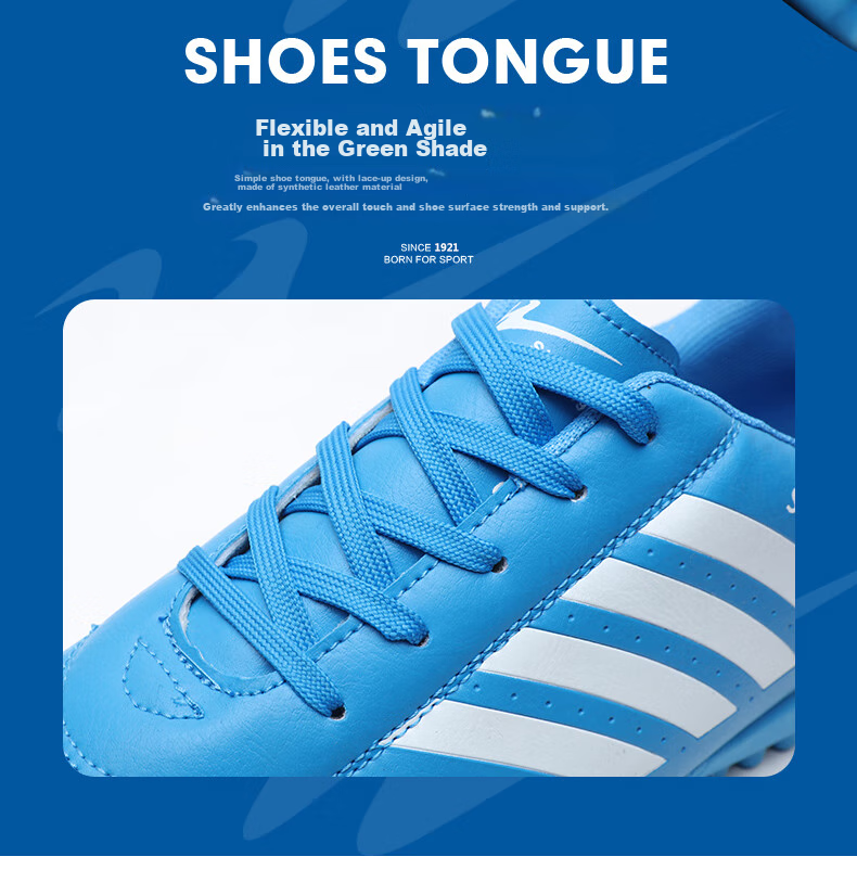 Shuangxingbate Soccer Shoes with TF Turf Studs, Short Studs for Men, Women, Adults, Teenagers, Students, Leather Upper, Football Training And Match Shoes for Artificial Turf 8