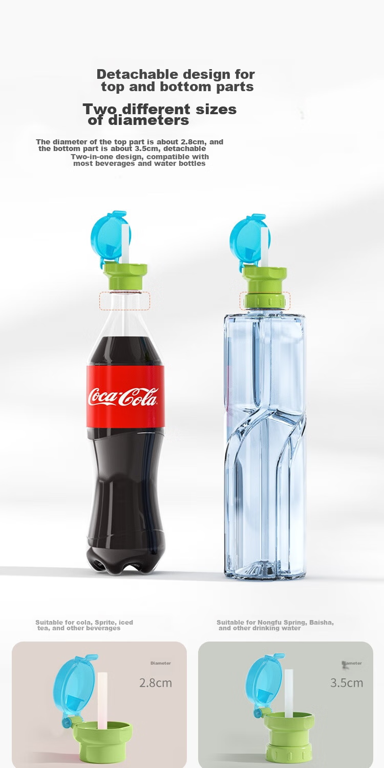 DOCTOR MA Children's Mineral Water Straw Lid Converter, Portable Straw, Baby Drinking Aid, Beverage Bottle Converter with Strap 5