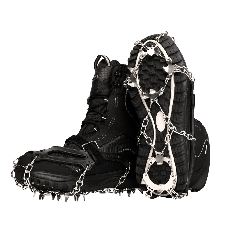 Kanle Ice Claw Non-Slip Shoe Covers, Winter Outdoor Professional Mountaineering Hiking Snow Shoes with Chain Cleats, Simple Anti-Slip Chains