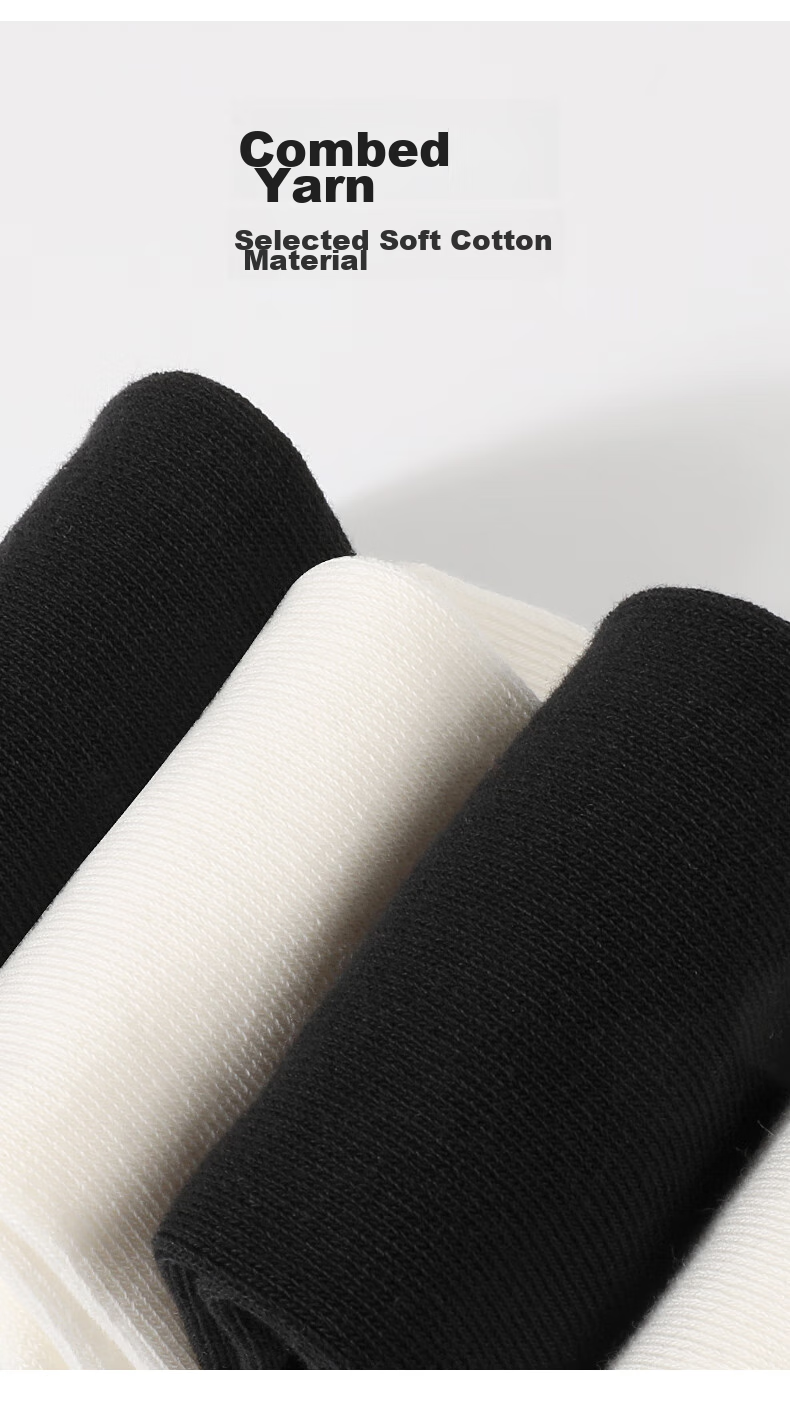Zhiyouban Girls' Mid-Calf Socks, Children's Knee-High Socks, Spring And Autumn Style, Over-Knee White Long Socks, Black High Socks for Girls, Student Socks 4