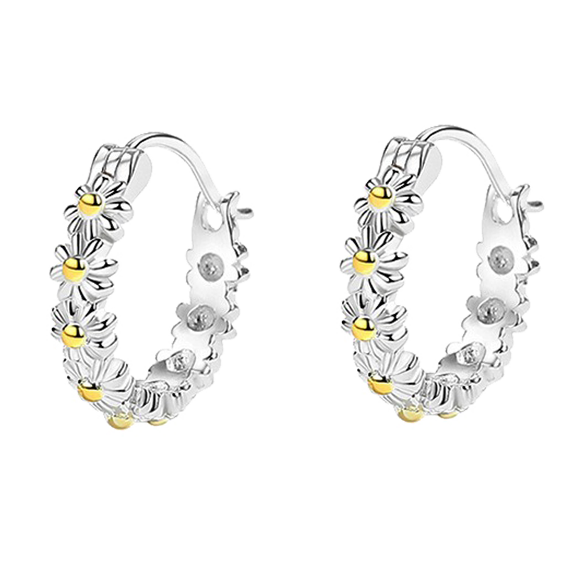 Dijing Wheat Ear Studs Women's 925 Silver Earrings Hoop High-End Elegant Ear Accessories Ear Clips Christmas Gift