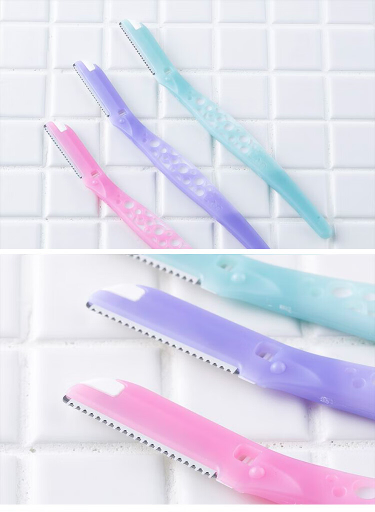 KAI Imported Blade Eyebrow Razor (3 Long Blades) with Protective Net, Suitable for Beginners, Eyebrow Shaving Knife 1