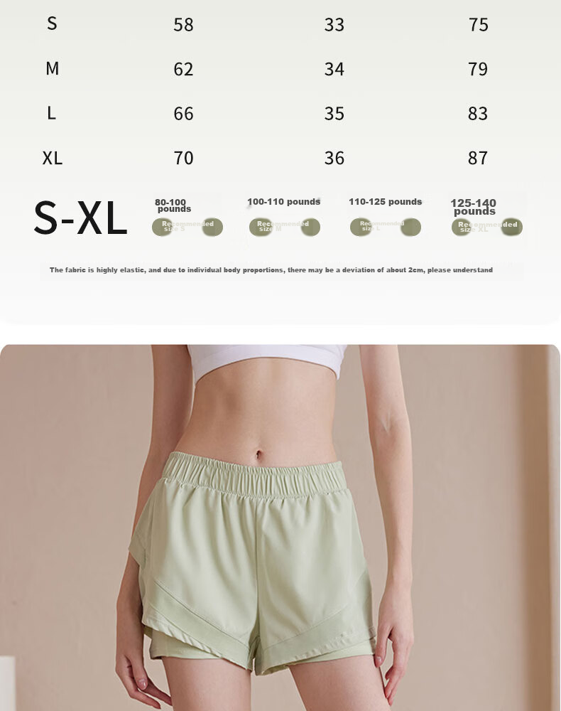 XUEXIMAN Yoga Shorts for Women, Faux Two-Piece Sports Shorts, High-Waisted Anti-Exposure Running Training Fitness Marathon Shorts Summer 11