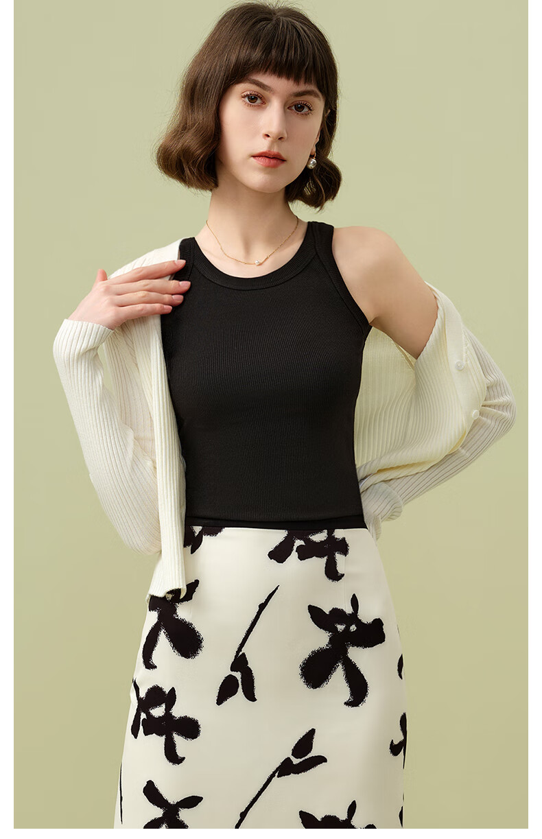 MONTAGUT Modal Cotton Tank Top for Women, White Inner Wear Sleeveless Vest, Sports Slim Fit Thin Camisole Wide Shoulder Undershirt Autumn Seaso 23