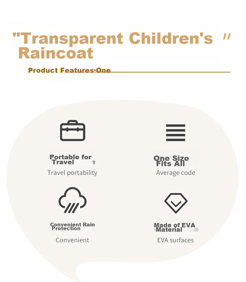 NOLANSEND Disposable Raincoat Poncho for Children, Boys And Girls, Thickened Semi-Transparent, Essential for School Students, White Three-Piece Set 2