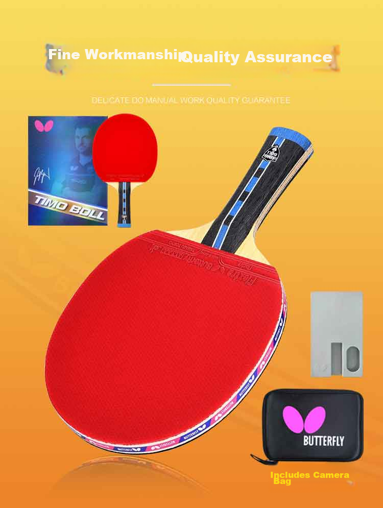 BUTTERFLY Butterfly Star Gift Box, Table Tennis Racket Upgraded Version with High Elasticity Carbon Fiber 3