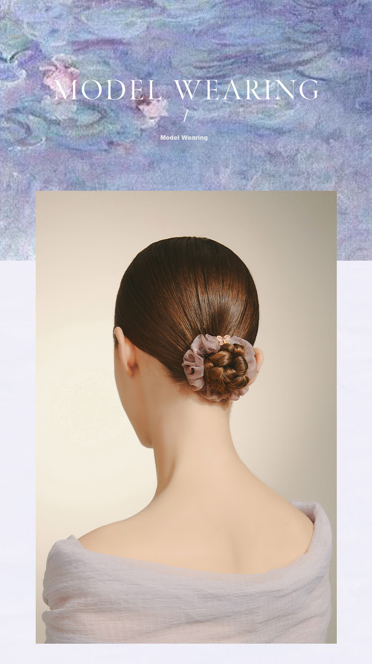 She's Monet Crystal Glass Organza Butterfly Ponytail Hair Tie Headband, Birthday Gift for Girlfriend 5
