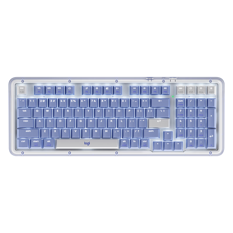 Logitech ALTO KEYS K98M Amber Series AI Customizable Wireless Mechanical Keyboard Hot-Swappable Marble Switches Blue-Purple 98 Keys
