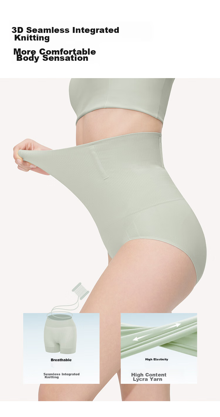 Ubras High-Waisted Shaping Shorts, Breathable Seamless Postpartum Belly Control Underwear for Women, Three-Quarter Length, Black, Size S 5