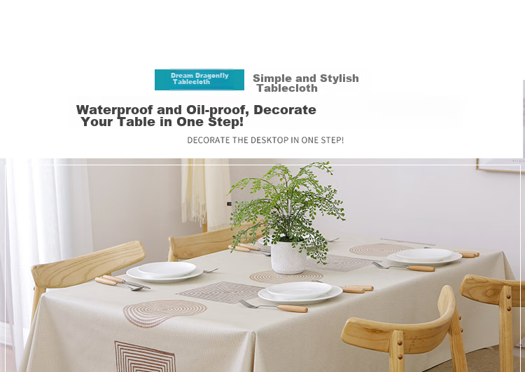 MOON TIME Tablecloth, Fabric Waterproof And Oil-Resistant, Washable Dining Table Cover, Rectangular Table Mat, PVC Table Pad, 140*180cm 1