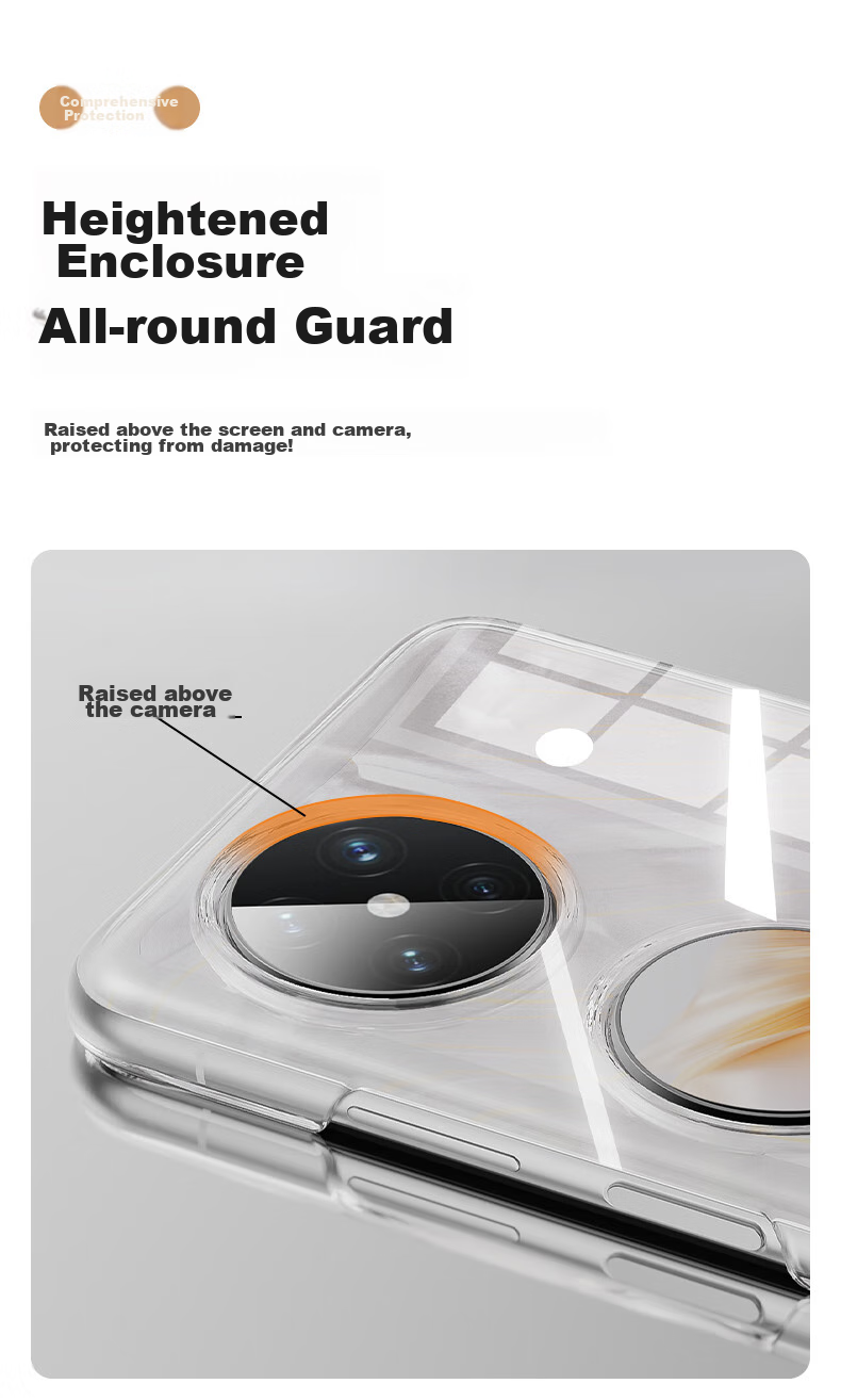 BIAZE Phone Case for Huawei Pocket 2, Foldable Screen Protective Cover, Flip-Type Full Protection Anti-Drop Ultra-Thin Heat Dissipation Cool Transparent Hard Shell JK647 Transparent 3