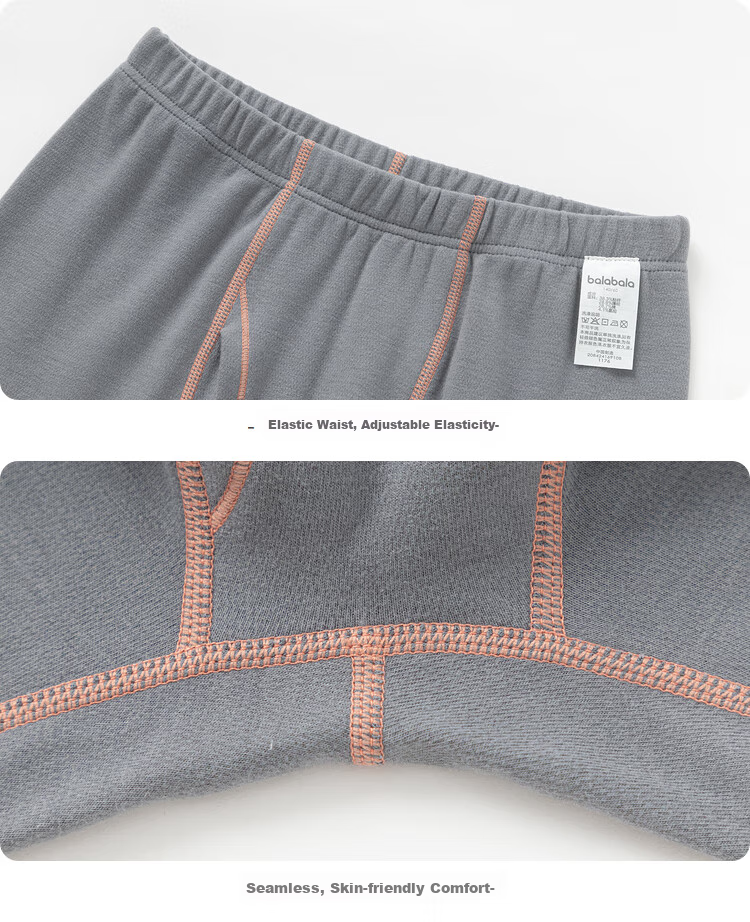 BALABALA Children's Thermal Underwear Set, Winter Thickened Girls' Baby Autumn Clothes And Pants, Boys' Base Layer Inner Wear, Heat-Generating Pajamas 19