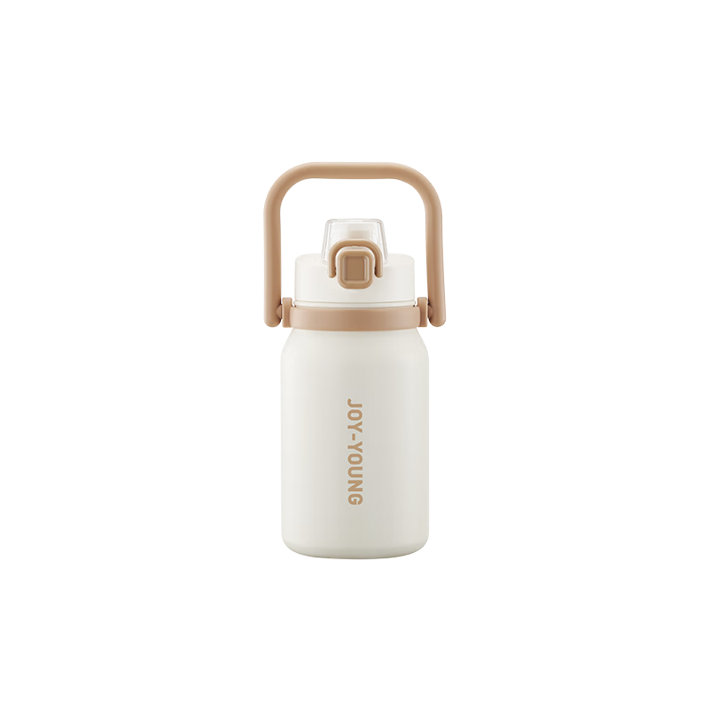 Joyoung Insulated Mug, 316L Stainless Steel, Large Capacity Water Bottle, for Students And Women, Portable Outdoor Cup, 1L, Light Coffee Color