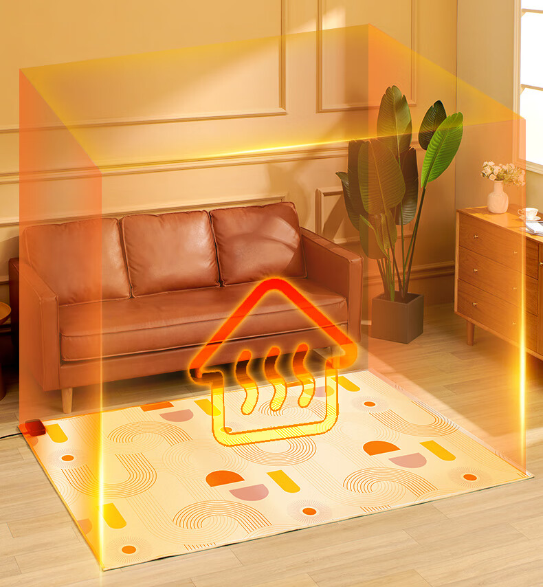 CHIGO Underfloor Heating Mat, Carbon Crystal Electric Heating Carpet, Automatic Power-Off, for Home Living Room Use, Floor Mat [50x150cm] 16