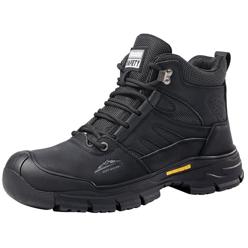 BlueOwl Shield Men's High-Top Anti-Slip Breathable Steel Toe Protective Work Safety Shoes D253BK 38