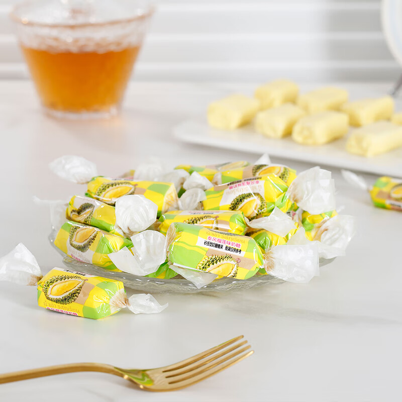 锦大然味家 榴莲味奶糖 460g/袋装 糖果 牛轧软糖 婚庆喜糖 零食