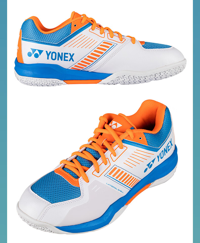 YONEX Badminton Shoes with Power Cushion, Shock Absorption, Breathable, for Competition And Training, SHBSF1EX White And Gold, Size 43 11