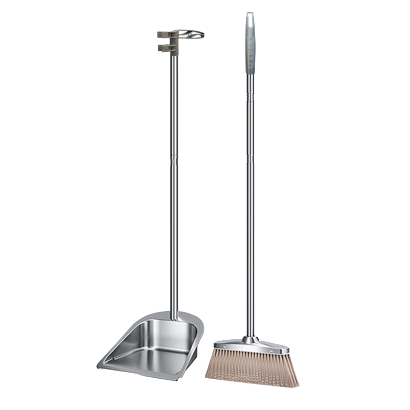 Aoyida Broom And Dustpan Combination Set, Latest Model, Sweeping Head for Hair And Floor Cleaning, Cleaning Tool, Stainless Steel Garbage Scoop, Broom