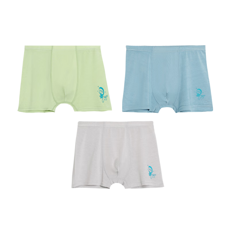 Hodohome Children's Underwear, Boys' Modal Blend Boxer Briefs, 3A Grade Mugwort Antibacterial Crotch, Square-Leg Underwear, 101 130