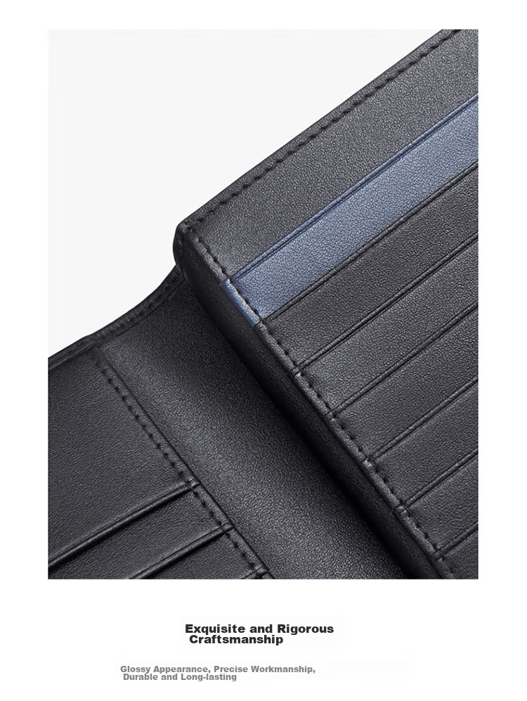 GOLF Card Holder for Men, Top-Grain Leather, Multi-Slot Large Capacity, Bank Card Pouch, Anti-Theft Long Wallet, ID Holder, Business Money Clip, 5V718394J Black 23