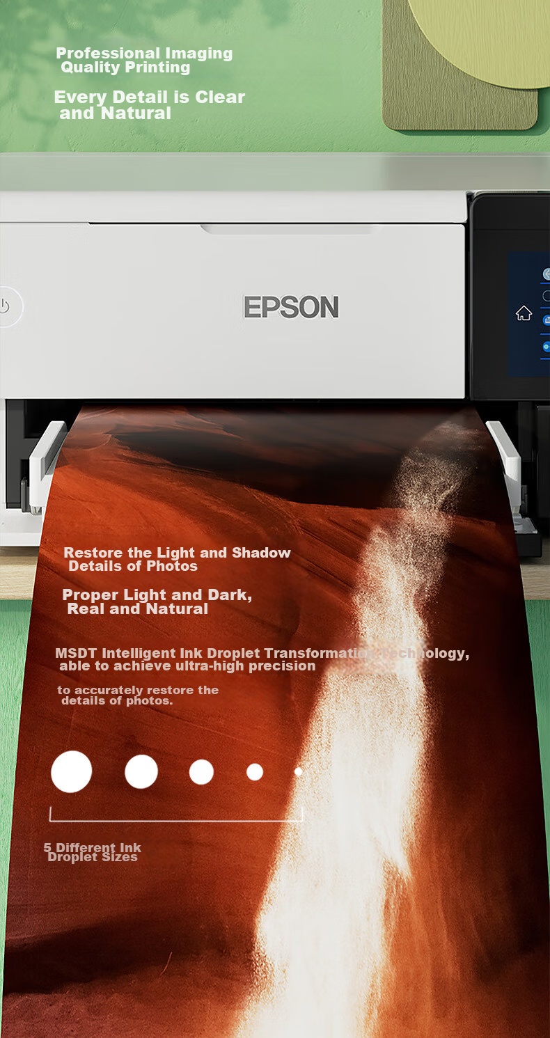 Epson L8168 Premium Home 6-Color Photo A4 All-In Printer with AI Learning, Color Touchscreen, Automatic Duplex Printing, Copying And Scanning, LCD Display 14