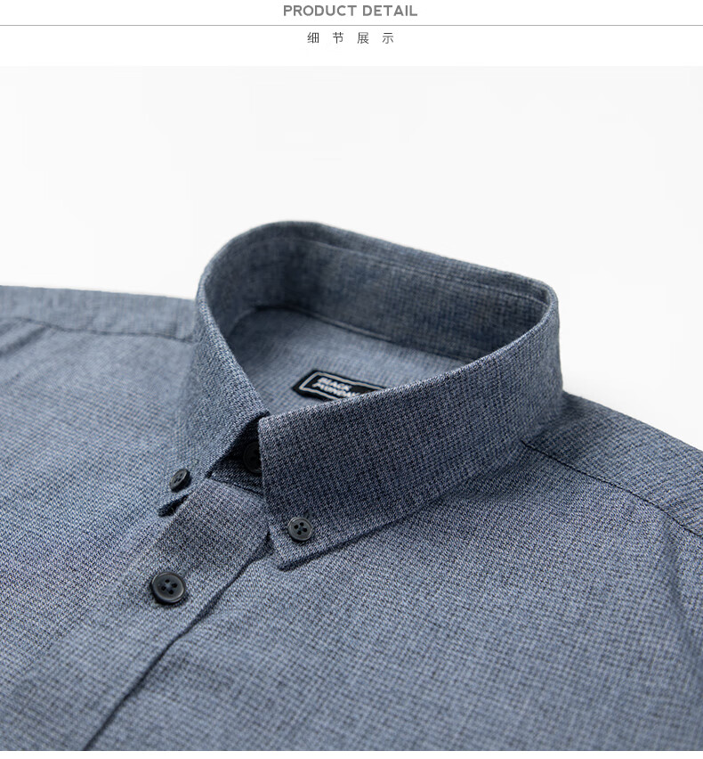 BLACKMONDAY [80-Count Long-Staple Cotton] Pure Cotton Long-Sleeve Shirt for Men, Spring And Autumn Season, All-Cotton Wrinkle-Free Casual Business Shirt for Me 12