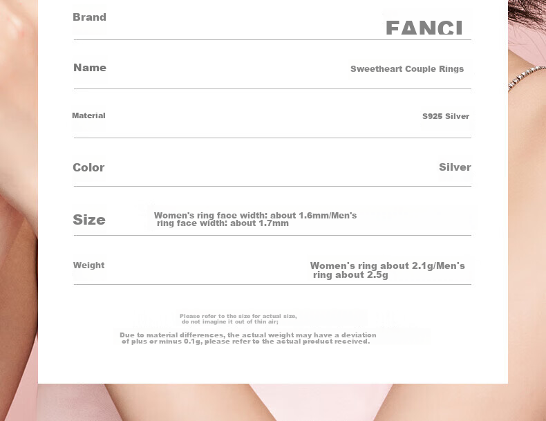 Fanci Romantic Couple Silver Rings, Matching Pairs for Men And Women, Birthday Gift, Anniversary Present for Girlfriend 7