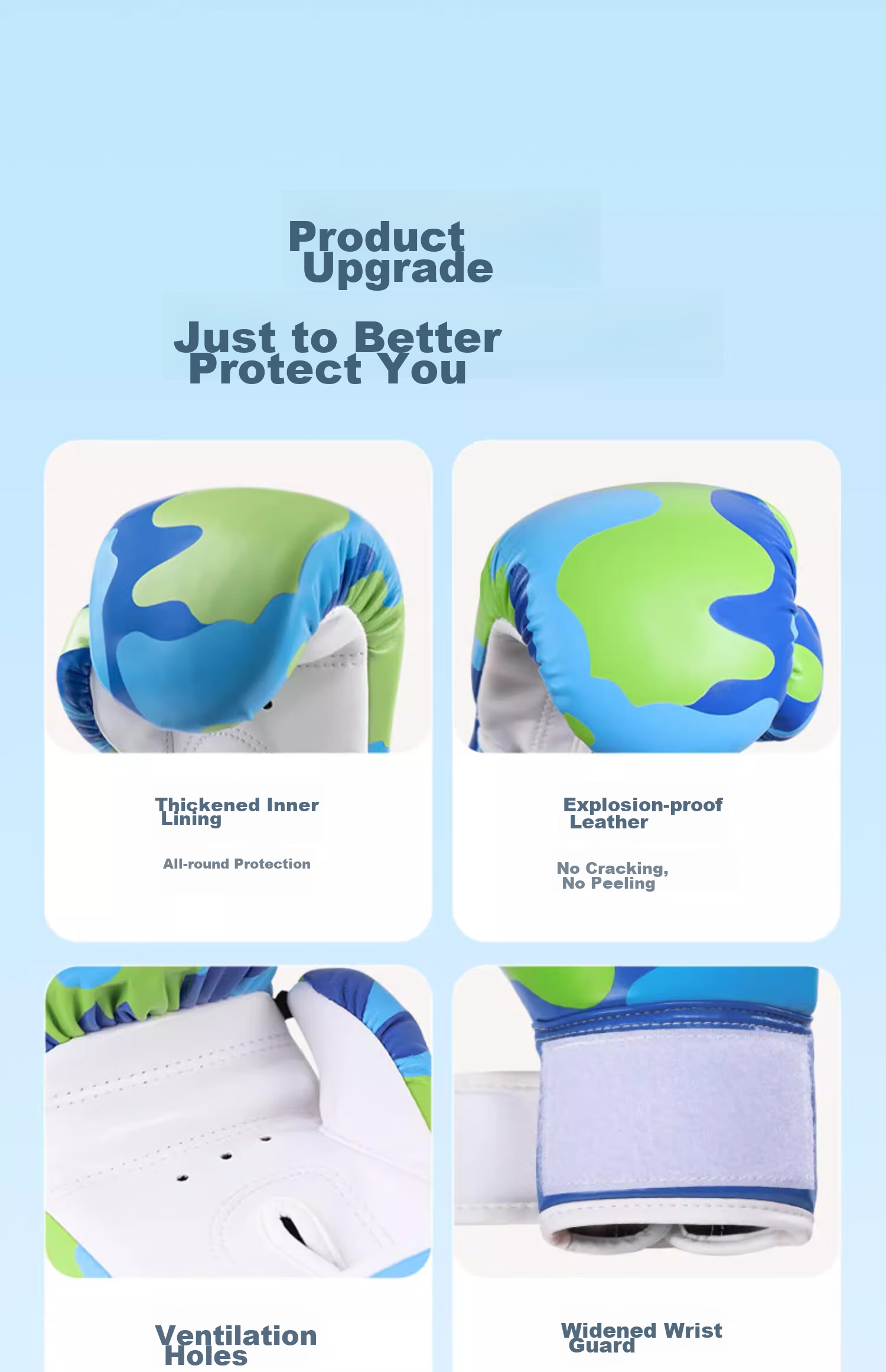 Li-Ning Children's Boxing Gloves, Boxing Training Equipment, Youth Sanda Competition Exercise, Boys And Girls Taekwondo, Blue 22