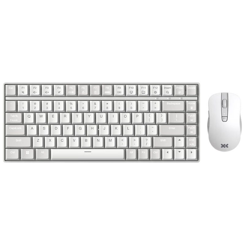 Lenovo Xiaoxin K1 Quiet Wireless Keyboard And Mouse Combo Set Dual Color Keycaps with Multiple Quick Keys Jelly-like Mechanical Rebound 3-Level DPI Adjustable Windows Compatible Moonlight White