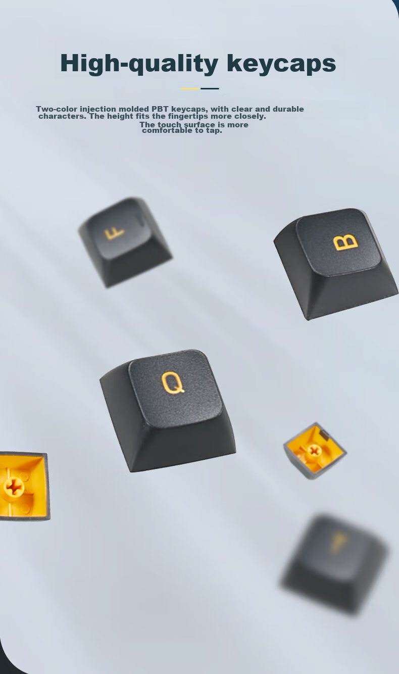 Hyeku I3 87-Key Wired Customizable Keyboard Gaming Hot-Swappable Aluminum Alloy Frame PBT Keycaps RGB Detachable Cable Night Black Kailh Danxia Fast Switch 11