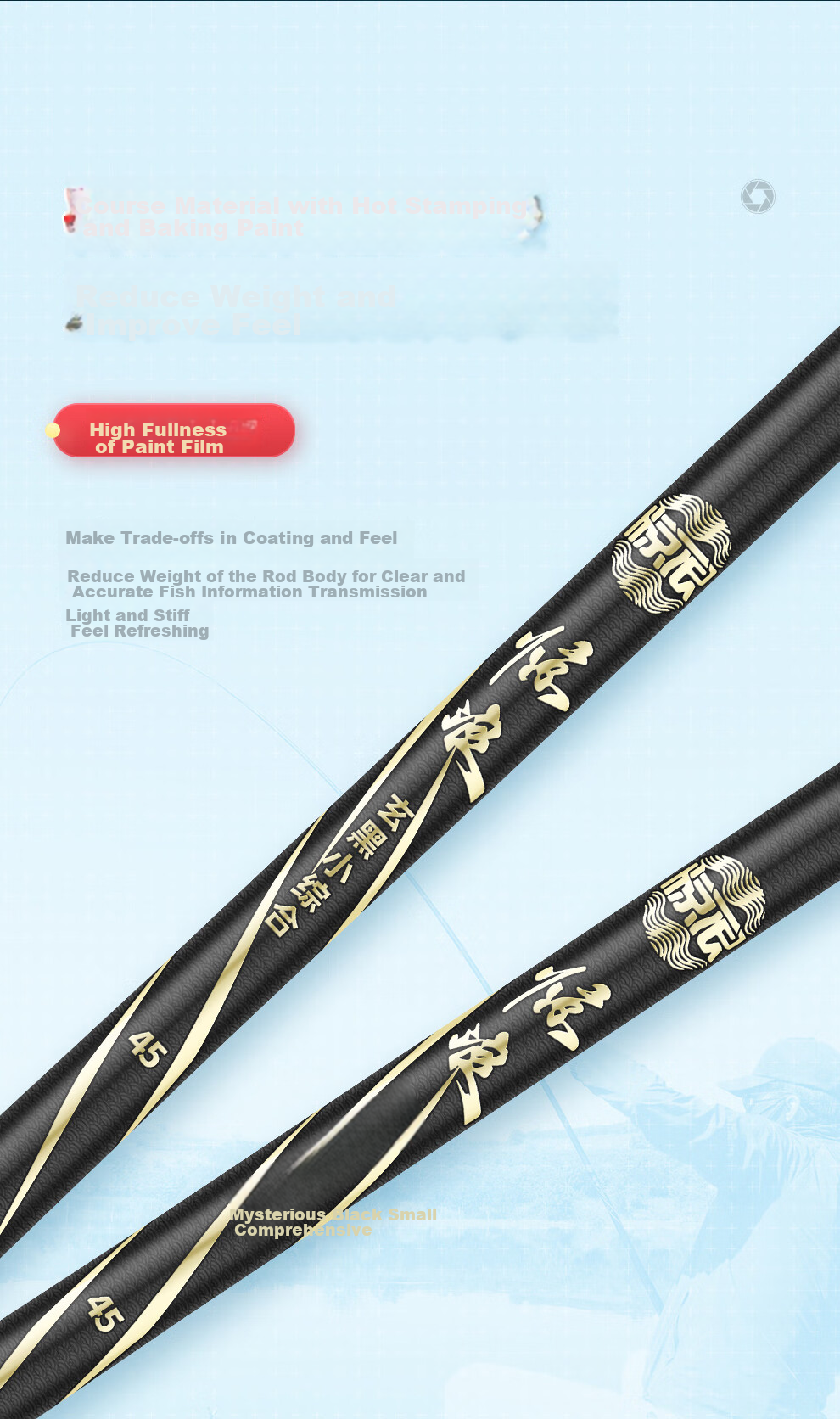 Jinglang Xuanhei 4.5-Meter Fishing Rod, Handheld Ultra-Light And Ultra-Hard, for Wild Fishing And Small Comprehensive Fishing, 28-Section Telescopic Rod, Fishing Pole, Fishing Tackle 17