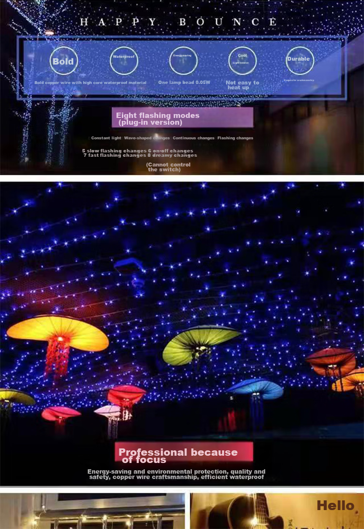 DiliCarr LED Meteor Shower Lights, Colorful Tree Lights, Flashing String Lights, Starry Sky Outdoor Waterproof Hanging Lights for Trees, New Year Decorative Colored Lights 1