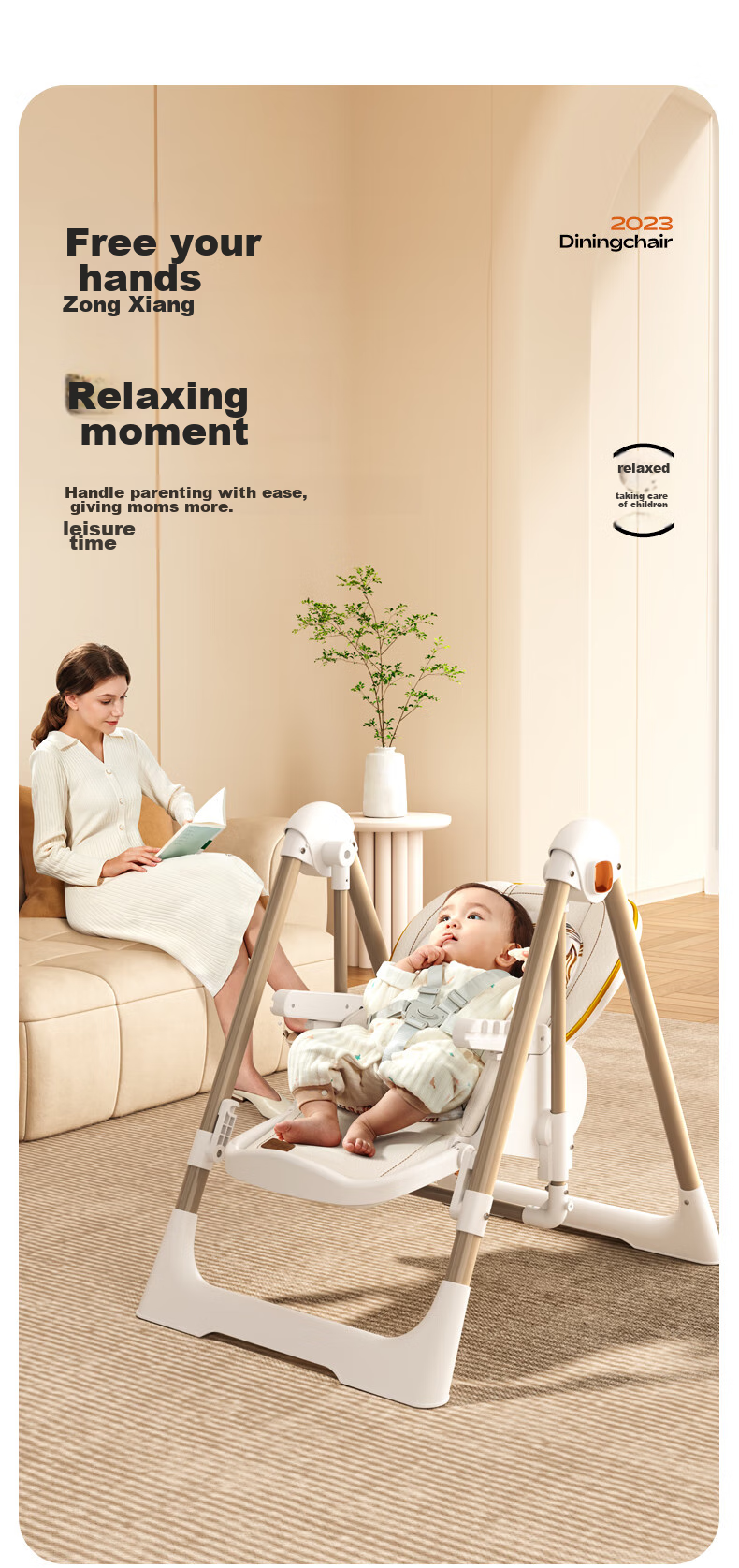 BeBeMorning Baby High Chair, Infant Feeding Chair, Foldable Dining Table And Chair Set, Lightweight Home Use Chair 7