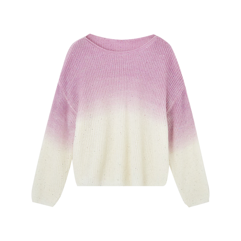 Dme [Dingdai'er Fashion] Autumn And Winter Artistic Gradient Sweater with Wool, Lazy-Fit Knitted Top for Wome