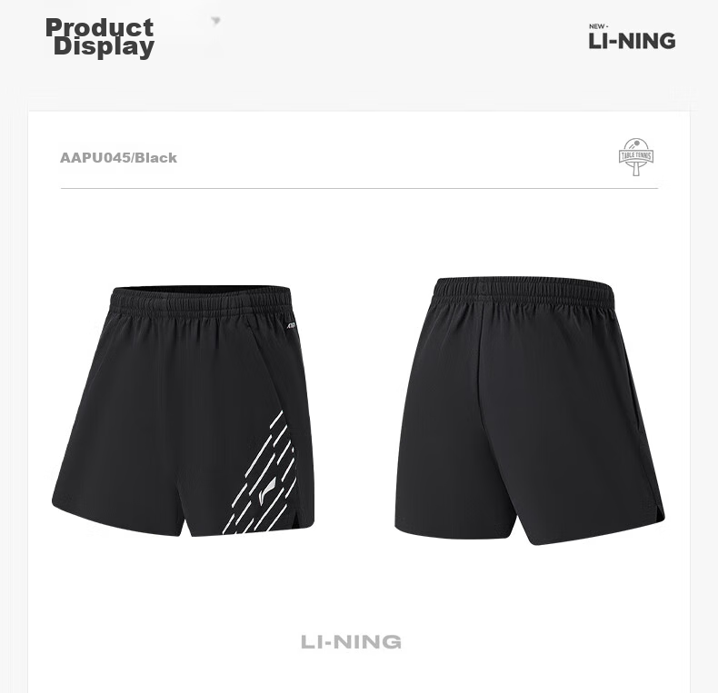 Li-Ning Table Tennis And Badminton Shorts, Quick-Dry Team Uniform for Men And Women, Competition And Training Sportswear, 2XL 18