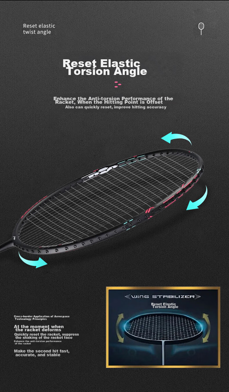 Li-Ning Badminton Racket, Single Racket, Thunder Small Steel Cannon, Pearl White, Lightweight, Offensive, Full Carbon Fiber, 5U Unstrung Racket 6