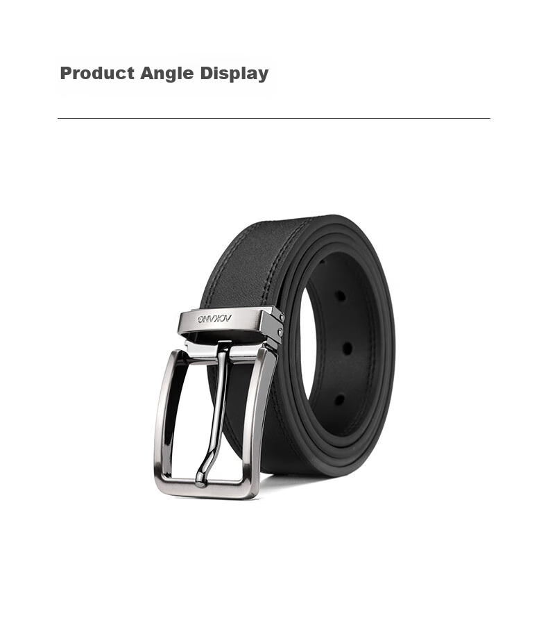 Aokang Men's Leather Belt, Business Pin Buckle Waistband, Casual Trouser Belt, Birthday Gift for Husband 12