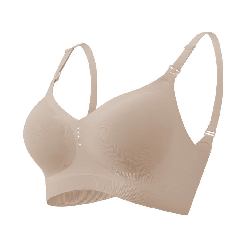 EMXEE Bra Ultra Skin Pro Maternity Nursing Bra for Pregnancy And Postpartum Breastfeeding, Soft Misty Apricot Color, Size L