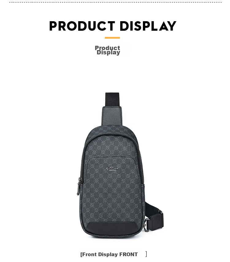 Goldlion Shoulder Crossbody Bag, Chest Pack, Casual Vertical Style, Large Capacity Men's Bag, Birthday Gift 15