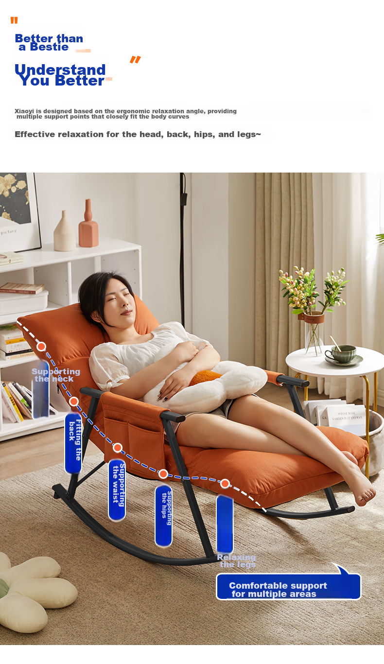 JIAYI Rocking Chair Lazy Sofa, Sleepable And Reclining, Balcony Lounge Chair, Adult Nap Living Room Single Large Sofa, 2025 New Model 8