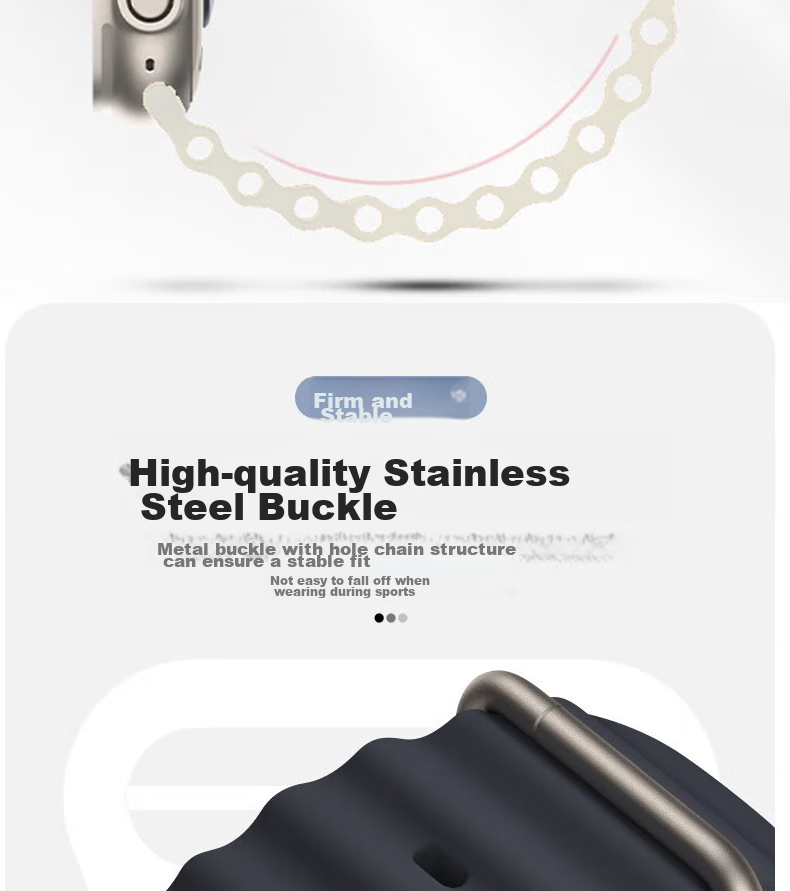 ESCASE Compatible with Apple Watch Band, Silicone IWatch S11/10/9/SE3/8/7/6 Smartwatch Sports Waterproof Band, 38/40/41mm Ocean Edition Starry Gray 9