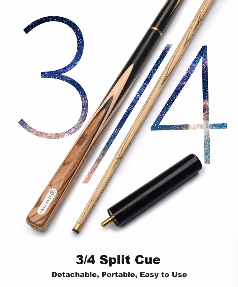 Jianying Billiard Cue, Small Tip Cue, Detachable, Colorful Black 8 Snooker Cue Set, Chinese Black Eight, 3/4 Pool Cue, SC2501 6