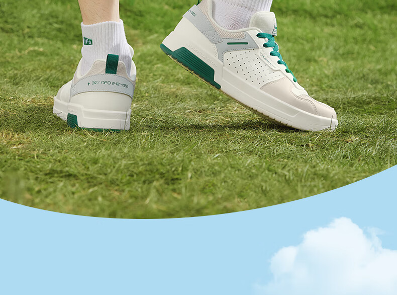 361° Men's Sports Shoes, Spring And Summer Retro Versatile Thick-Soled Warm White Casual Sneakers for Men, 672416602F-2 30