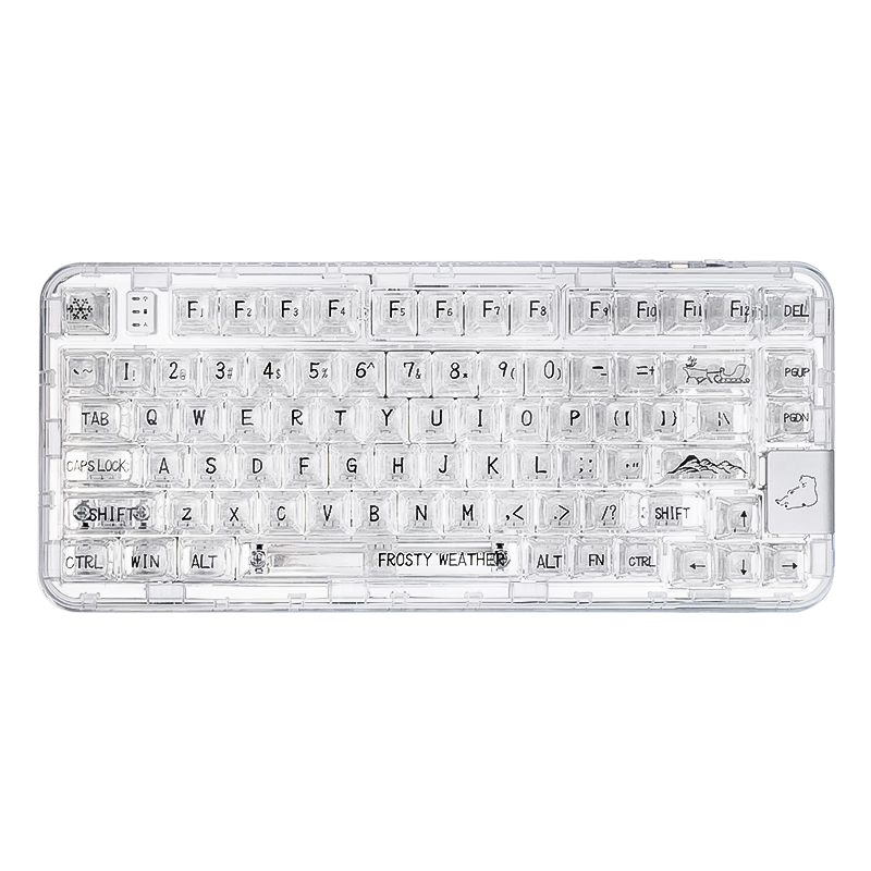 CoolKiller CK75 Arctic Bear Wired/wireless/blue Toed Three-Mode Transparent Customizable Mechanical Keyboard Ice Blade Switch Linear Switch