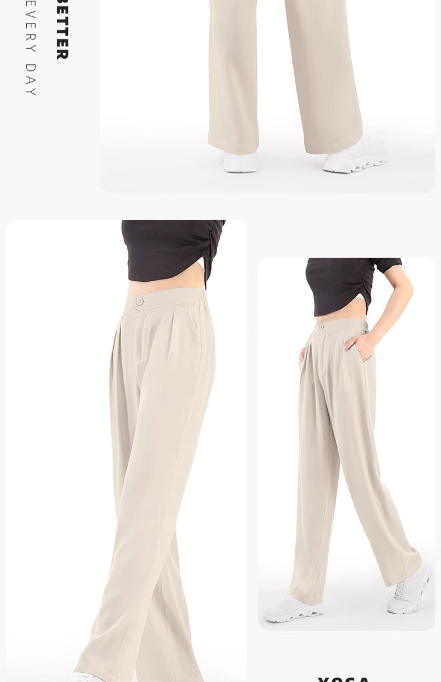 CAMEL Korean-Style Dress Pants, Black, Loose Casual Trousers, Apricot Color, High-End Drape, Straight-Leg Wide-Leg Pants Y24BY09012 17