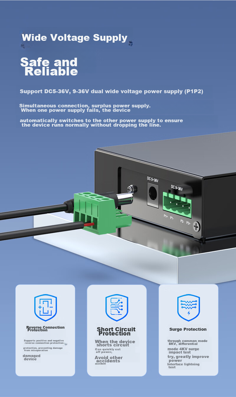 Itcom Aidicon Industrial Switch 5-Port Gigabit Unmanaged Security Monitoring PLC Ethernet Hub DIN Rail Mount Without Power Supply IT168-3500-10-5GTX 5