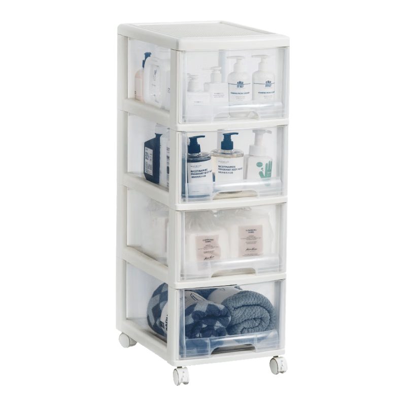 JEKO&JEKO Bathroom Storage Rack, Floor-Standing Gap Organizer Cabinet, Toilet Shelf, Toilet Storage Cabinet, 32cm Wide, Four-Tier