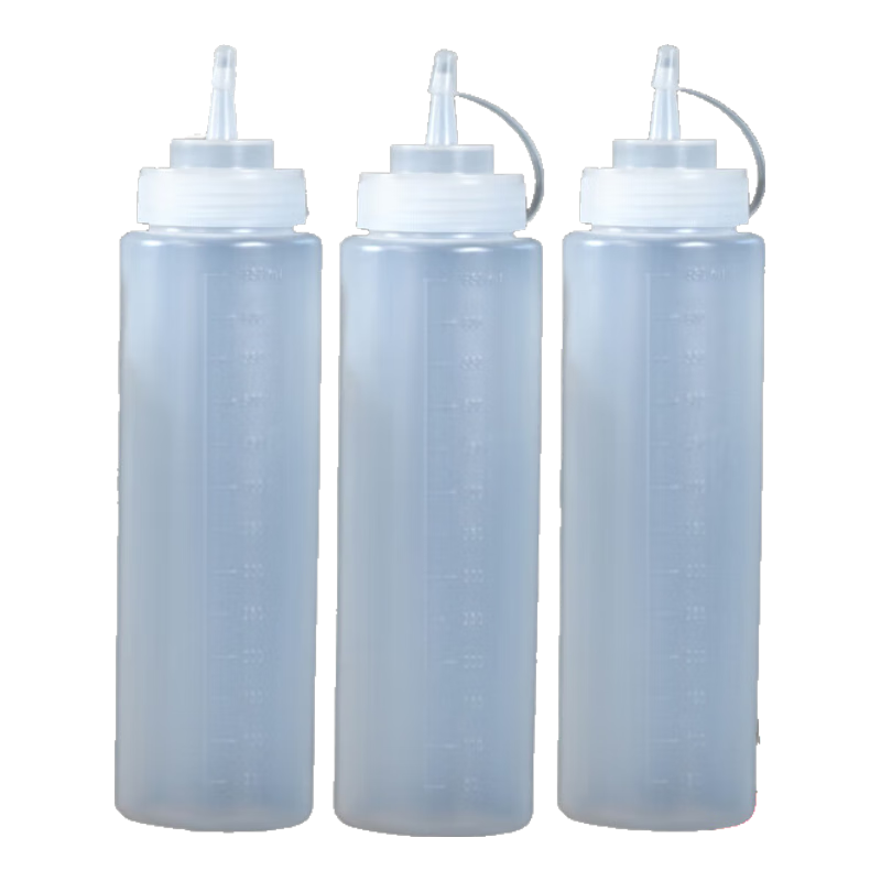 Babike Squeeze Bottles for Jam, Soy Sauce, Seasoning, Salad Dressing, And Ketchup, 24 Oz White *3
