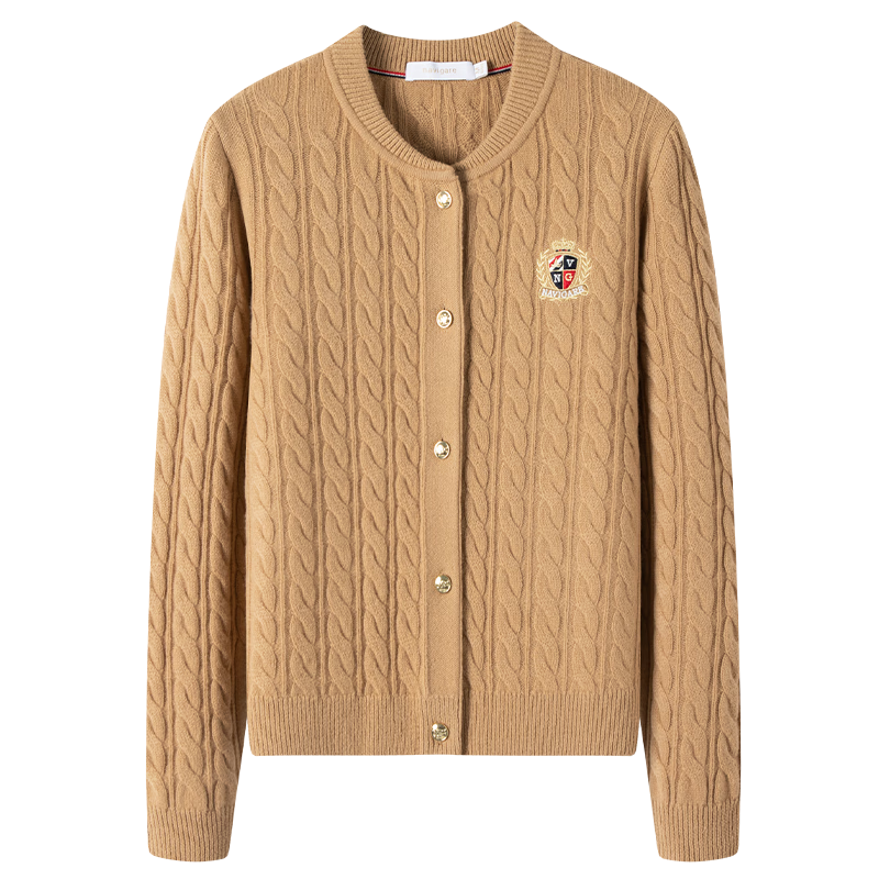 Navigare Italian Small Sailboat Autumn Winter Women's 100% Wool Cable Knit Cardigan Sweater 2334094508